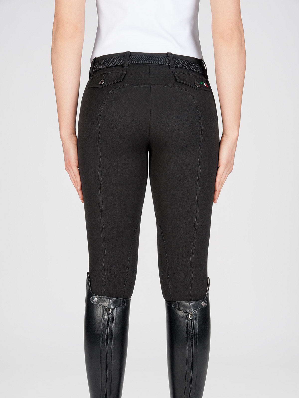 BOSTON – PANTALONE DONNA NERO CON TOPPA AL GINOCCHIO