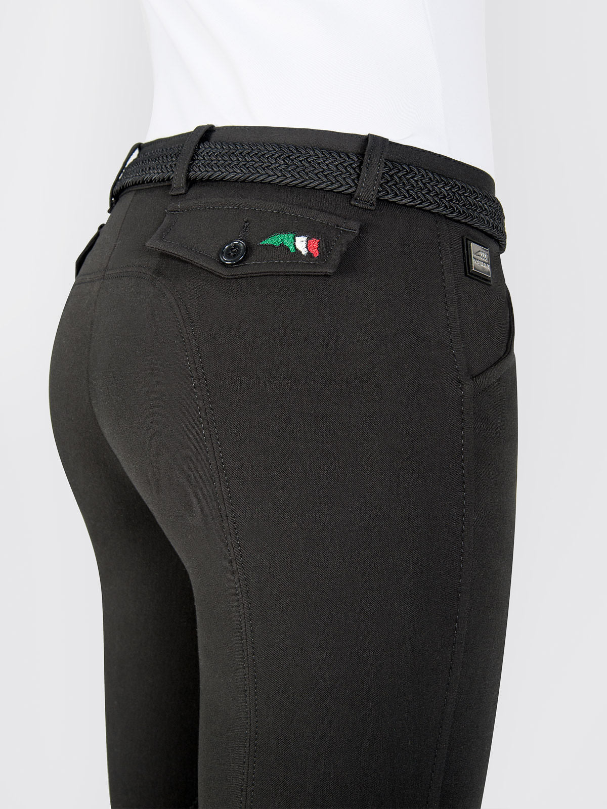 BOSTON – PANTALONE DONNA NERO CON TOPPA AL GINOCCHIO