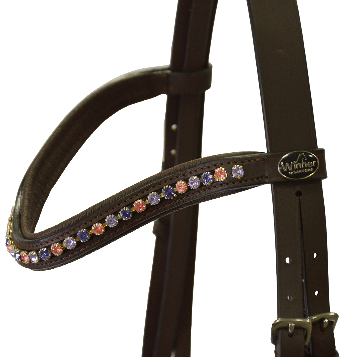 TESTIERA WINNER CRYSTAL CON STRASS LILLA