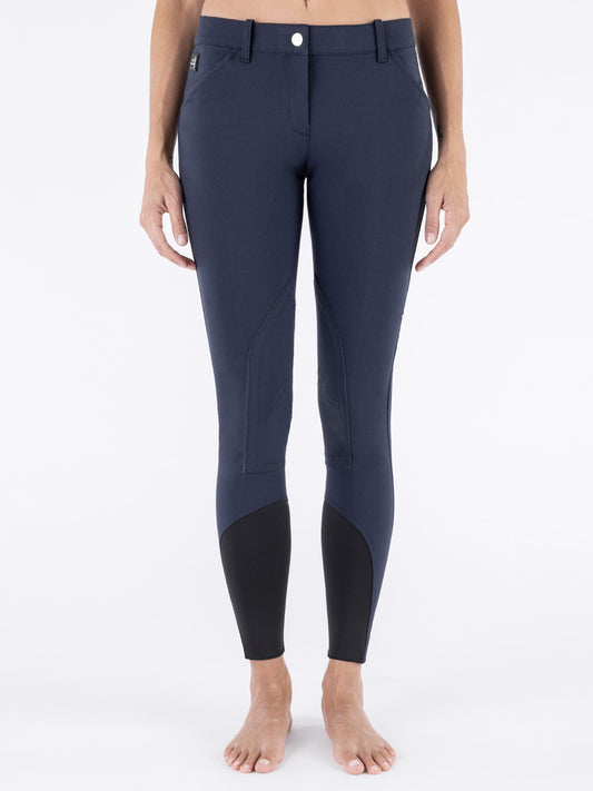 BOSTON – PANTALONE DONNA BLU CON TOPPA AL GINOCCHIO