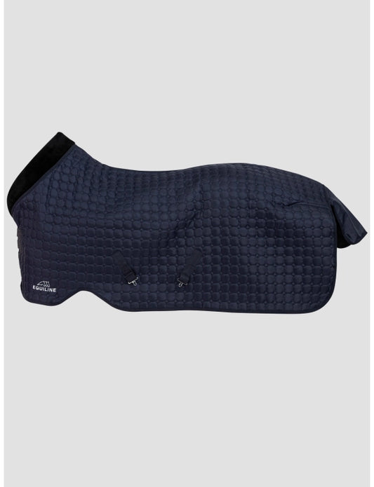 ADONIS - COPERTA DA BOX BLU IMBOTTITA CON AGNELLINO SINTETICO