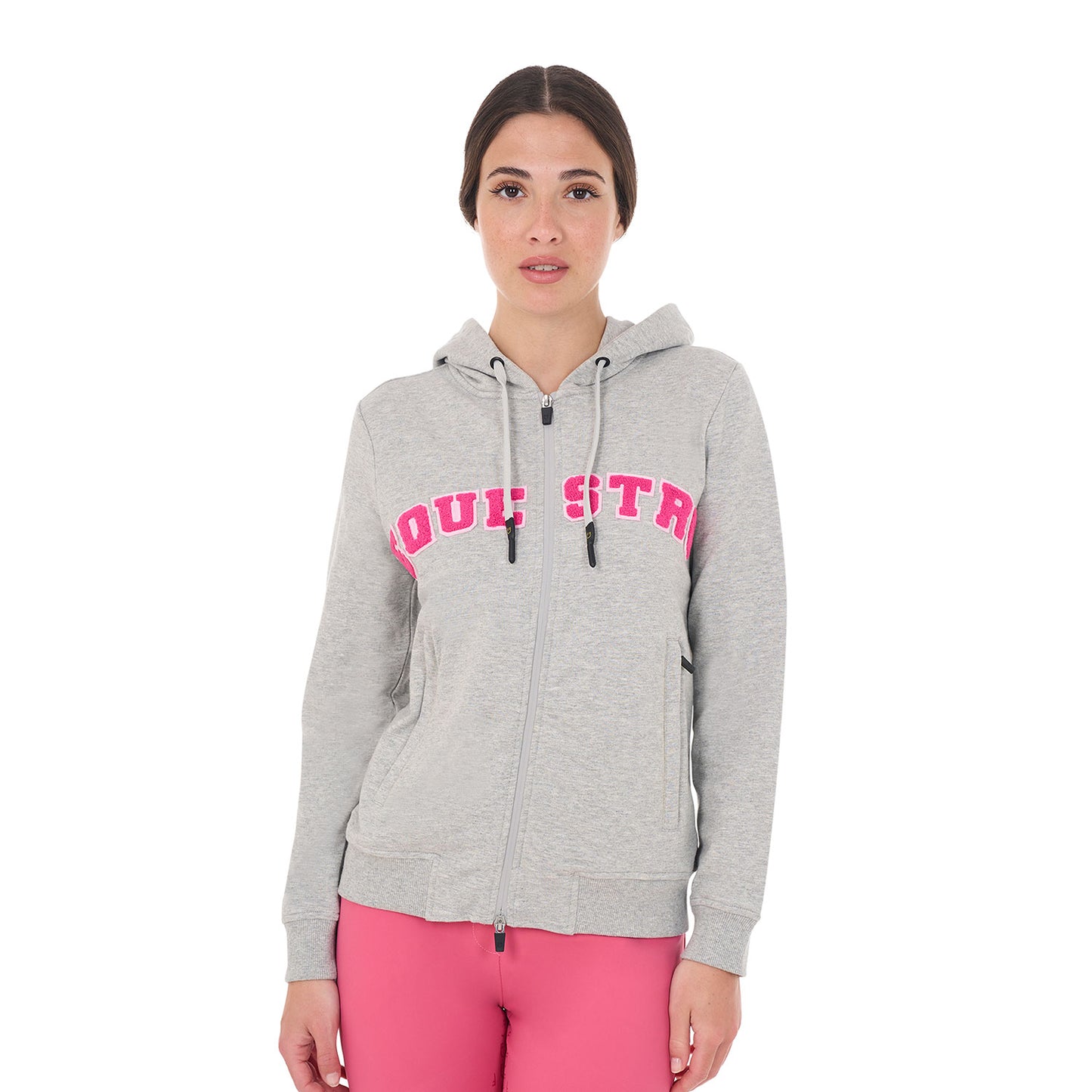 FELPA CON CAPPUCCIO E ZIP