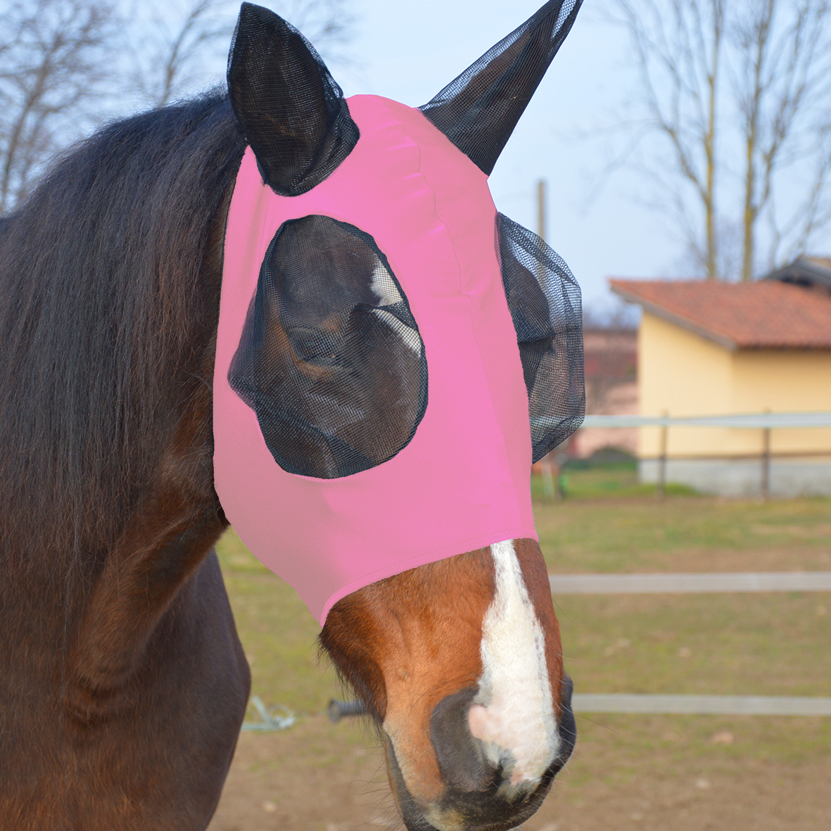 MASCHERA ANTIMOSCHE IN LYCRA CON COPRIORECCHIE IN RETE