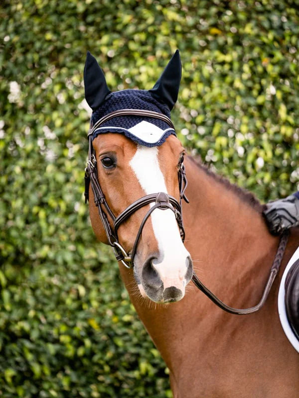 CUFFIETTA - EAR BONNET MIDNIGHT WHITE EDGE
